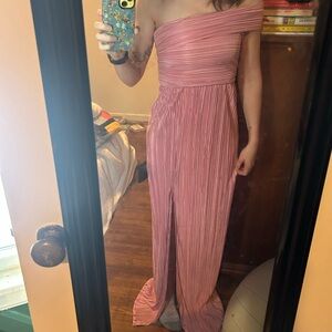 Lulu's Pink Pleated Maxi Dress